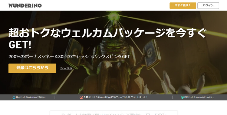 ワンダリーノカジノTOP